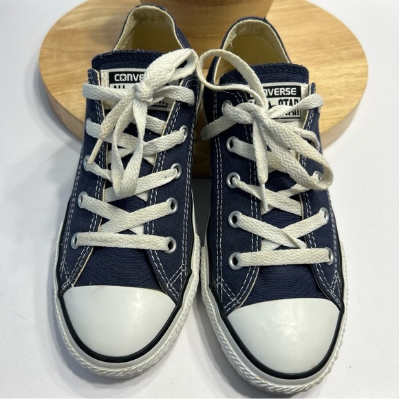 Converse Size US 2.5 Shoes All Star Chuck Taylor Youth Navy Blue Canvas Low Top - Picture 4 of 7